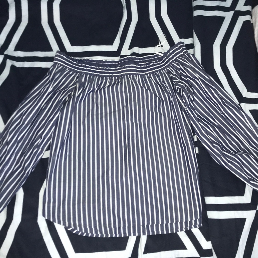 J.Crew blue and white striped long sleeve
